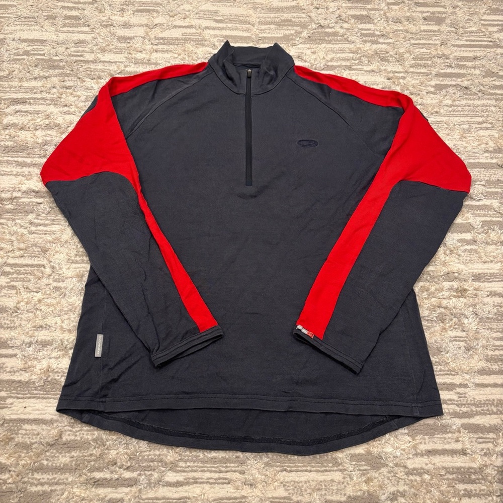 Icebreaker Bodyfit 260 1/4 Zip Pullover 100% Merino Wool Men’s Large Hike Trail